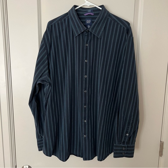 Gap mens long sleeve striped button down shirt | size 2XL - Picture 5 of 9